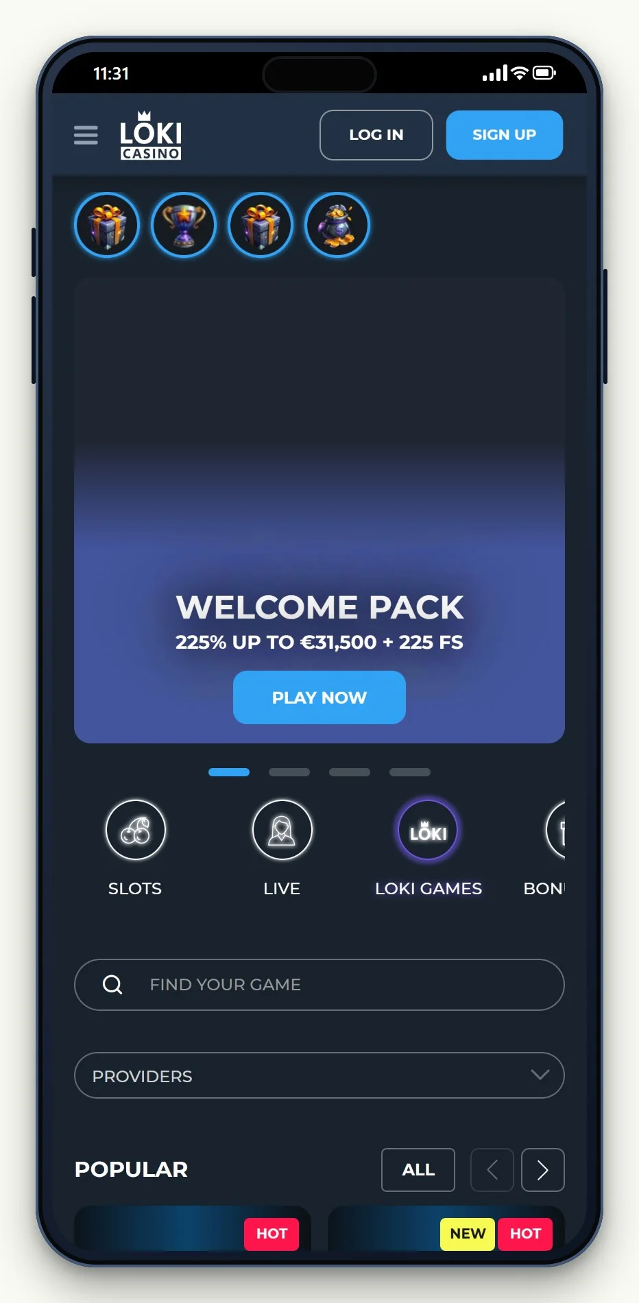 muchbetter casino's: de homepage van casino Loki Casino
