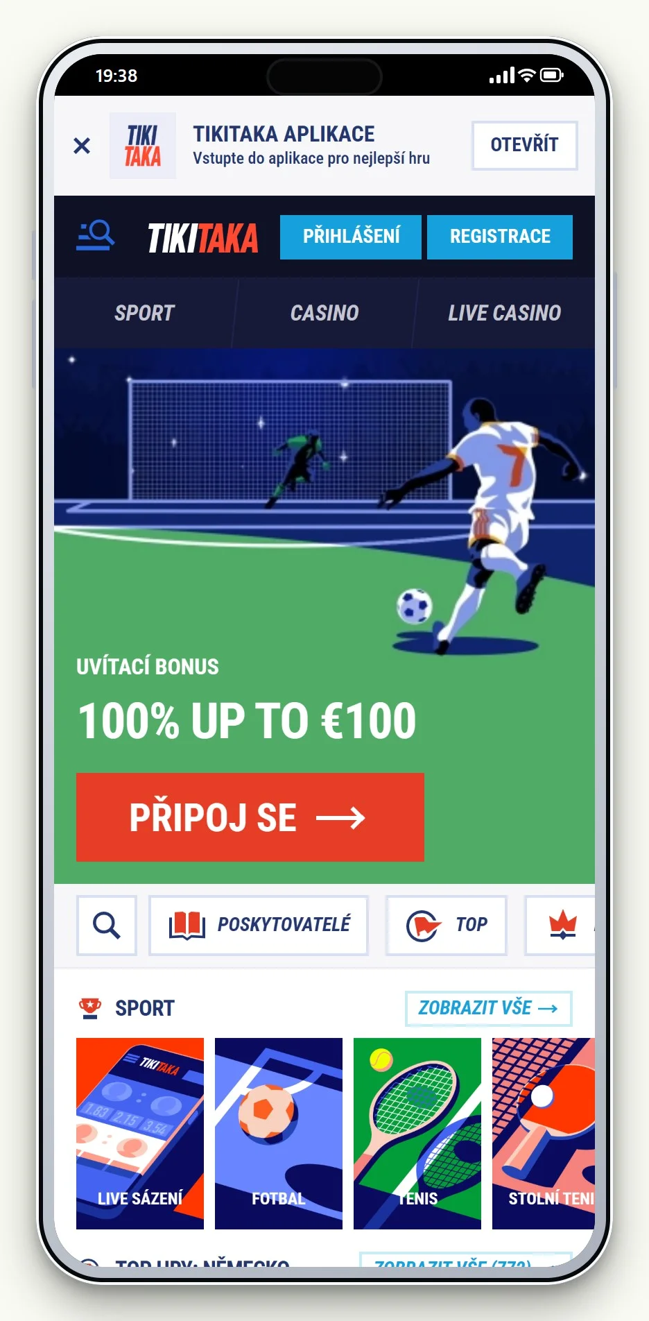 MuchBetter online casino: úvodní stránka kasina TikiTaka