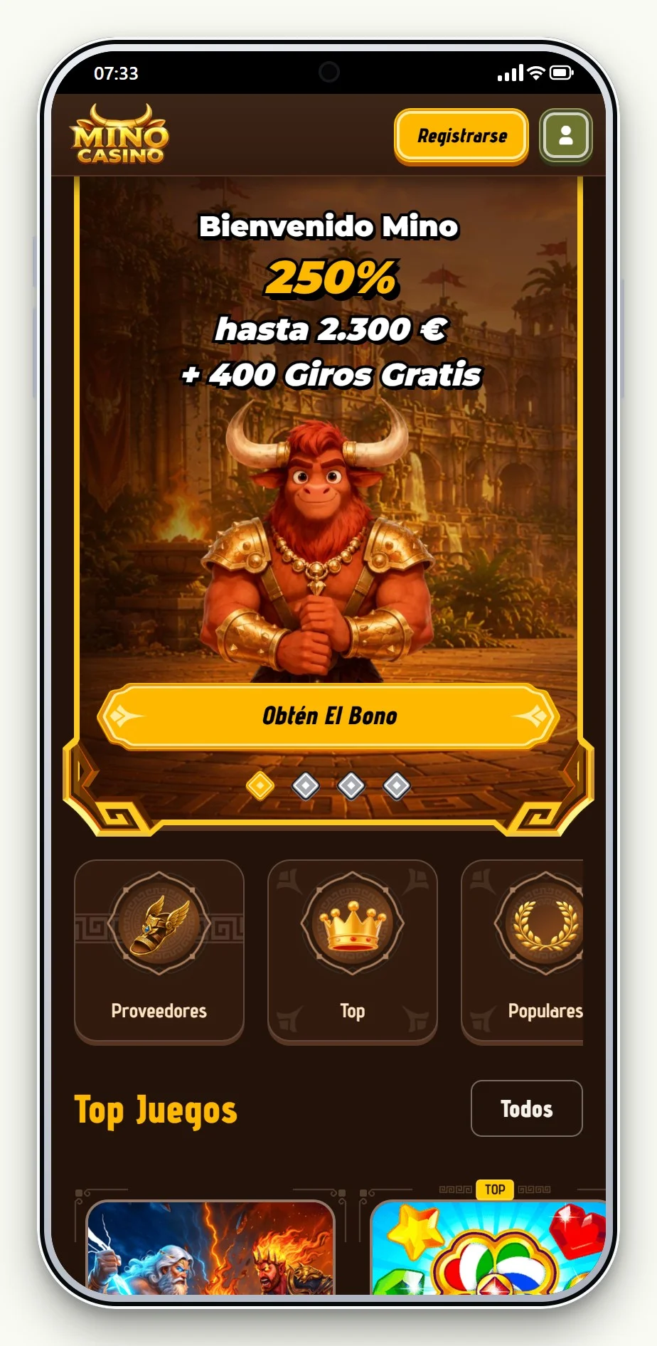 MuchBetter casino: la página principal del casino Mino Casino