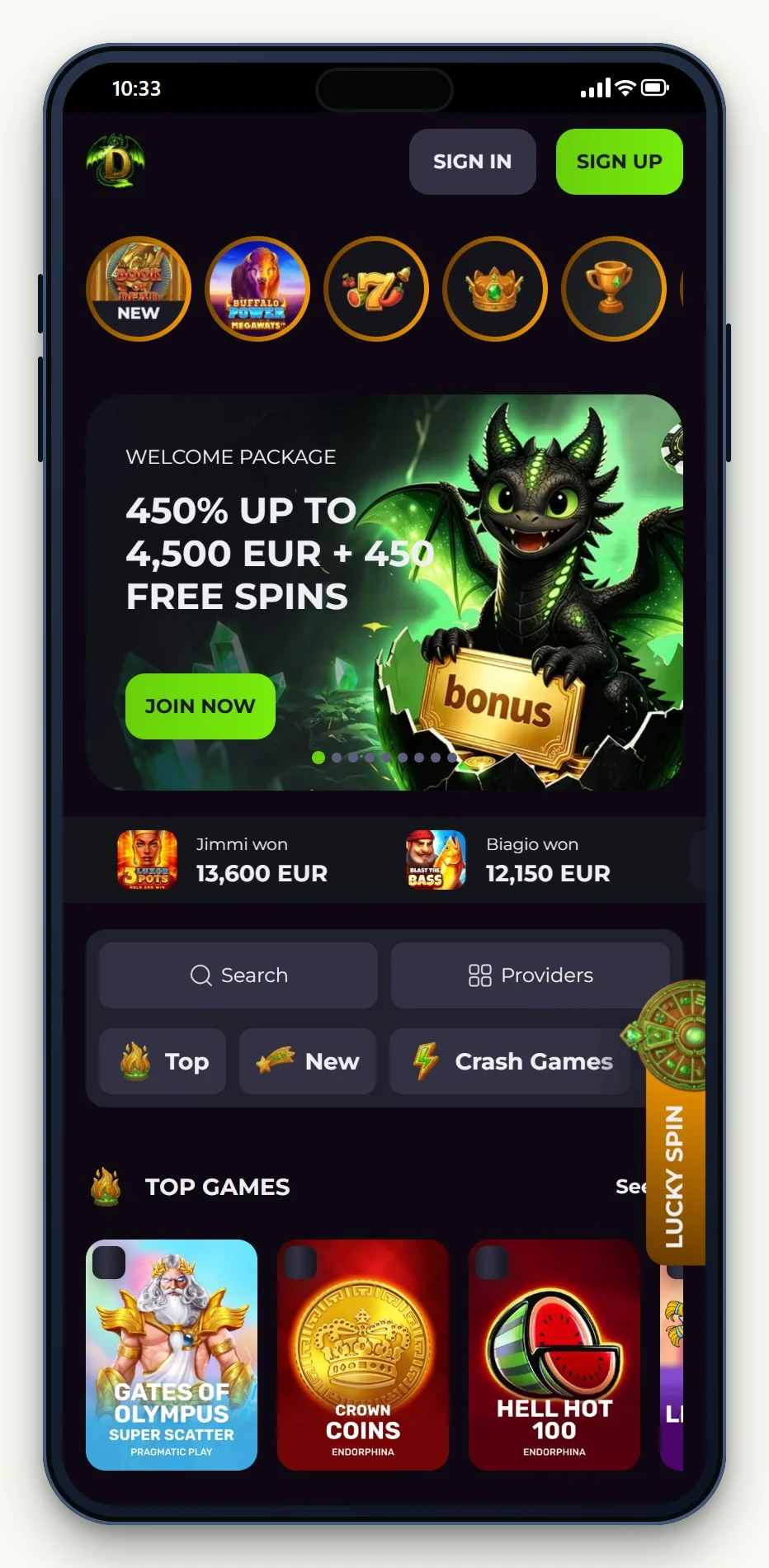 muchbetter casinos: de lobby van Drakaris