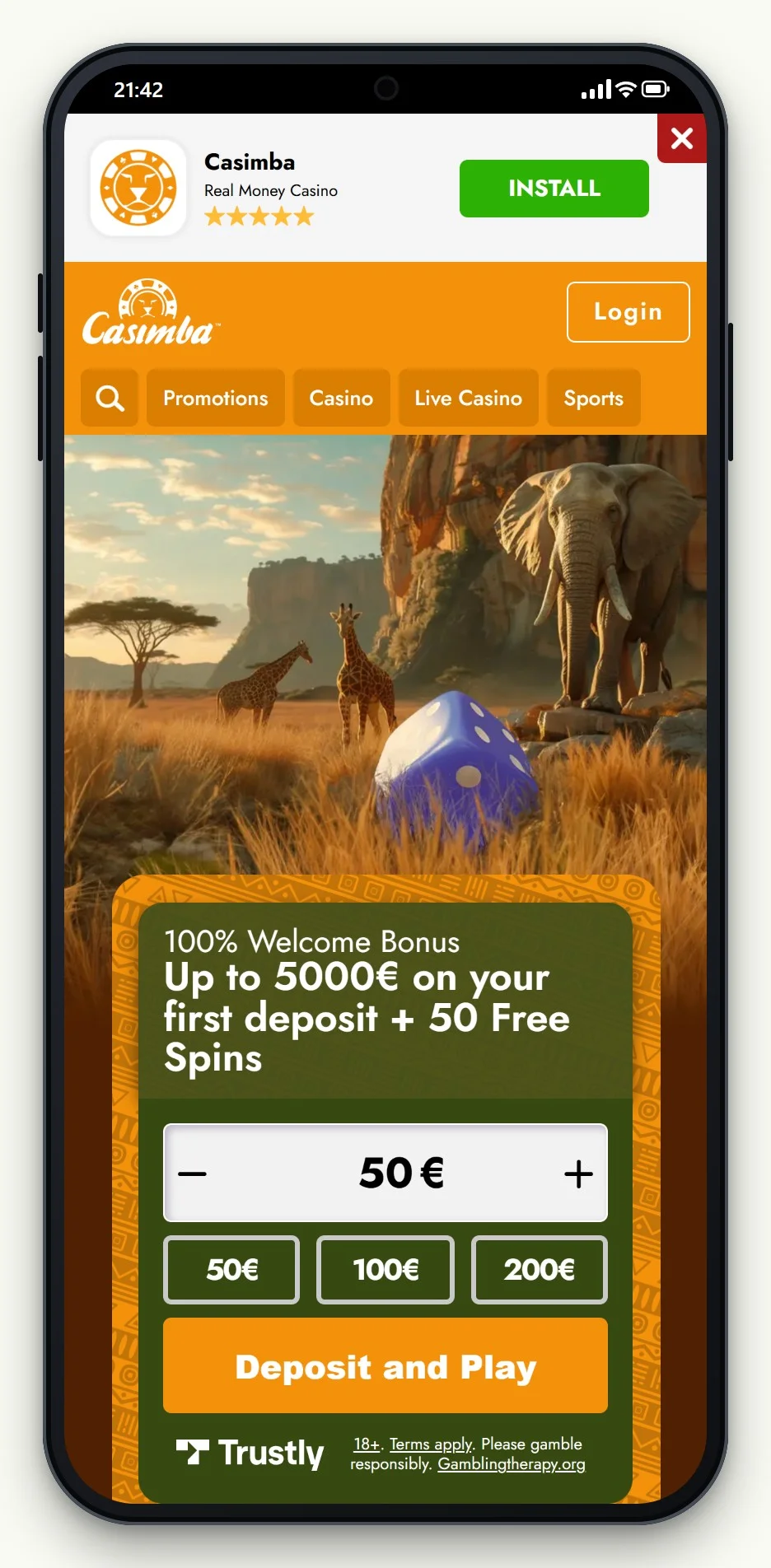much better casino: forsiden hos Casimba