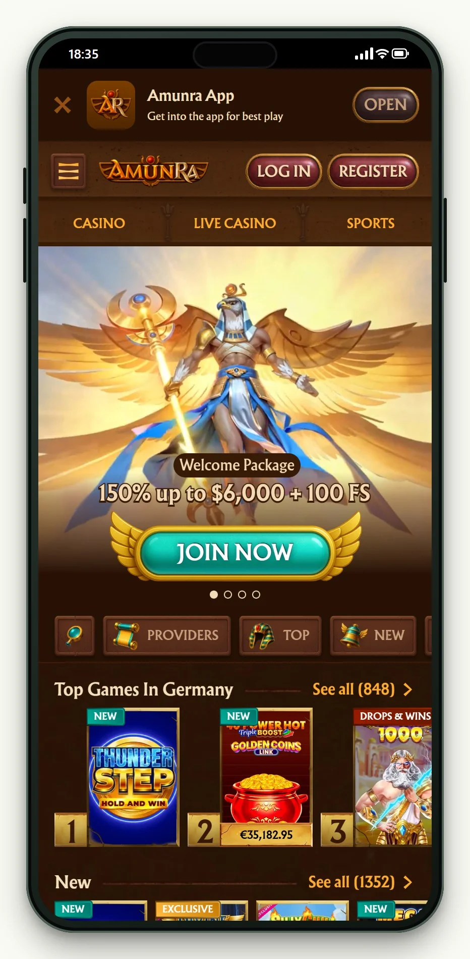 MuchBetter online casinos: the AmunRa homepage