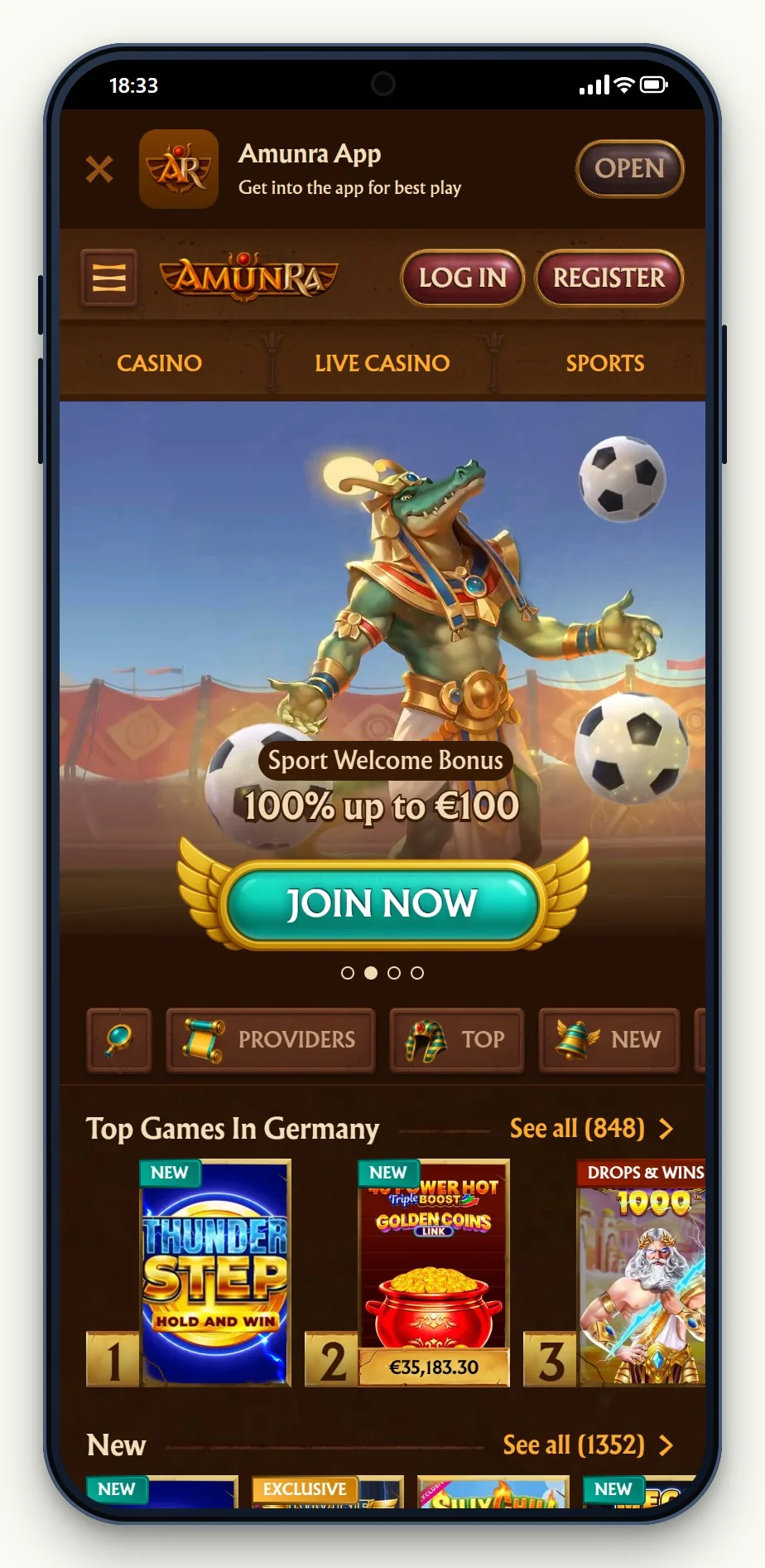 MuchBetter casino: pagina principală AmunRa