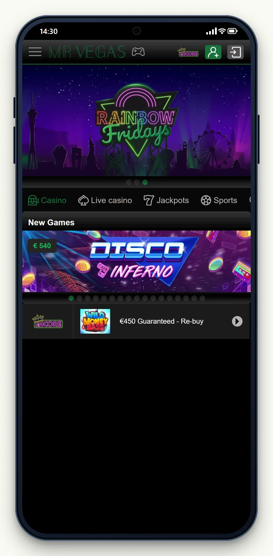 MuchBetter casino Canada: the Mr Vegas casino lobby